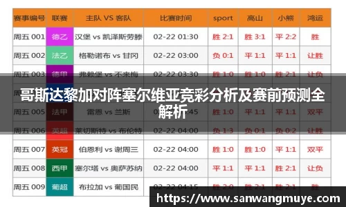 哥斯达黎加对阵塞尔维亚竞彩分析及赛前预测全解析