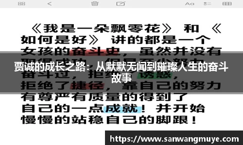 贾诚的成长之路：从默默无闻到璀璨人生的奋斗故事