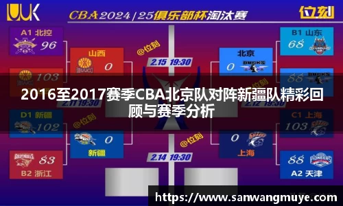 2016至2017赛季CBA北京队对阵新疆队精彩回顾与赛季分析